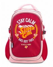 Supergirl/STAY CALM - Školský batoh s pončom