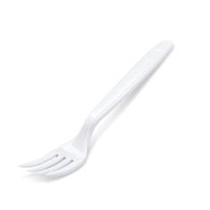 Vidličky jedálenské biele PP - opakovane použiteľné - 18,5 cm - 50 Ks