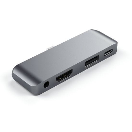 Satechi Hliníkový rozbočovač Type-C Mobile Pro - adaptér pre Ipad a tablet, tmavosivý