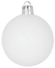 MAGIC HOME Gule Vianoce, 31 ks, bielo - strieborné, mix, na vianočný stromček, 6-3 cm