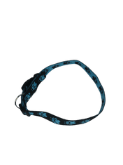 Palkar Obojok z popruhu pre psov 65 cm x 25 mm čierno-svetlo-modrá s labkami