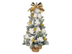 LAALU Ozdobený umelý vianočný stromček SNEHOVÁ KRÁSKA 60 cm s LED OSVETLENÍM V KVETINÁČI