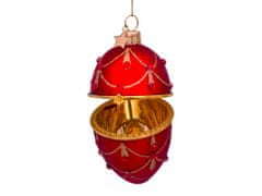 LAALU Vianočná ozdoba červené/zlaté vajíčko 10 cm