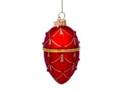 LAALU Vianočná ozdoba červené/zlaté vajíčko 10 cm