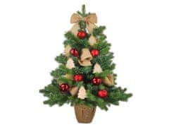 LAALU Ozdobený umelý vianočný stromček TAJOMSTVO LESA 60 cm s LED OSVETLENÍM V KVETINÁČI