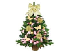LAALU Ozdobený umelý vianočný stromček DOTYK LUXUSU 60 cm s LED OSVETLENÍM V KVETINÁČI