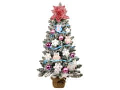 LAALU Ozdobený umelý vianočný stromček SOVIČKA 60 cm s LED OSVETLENÍM V KVETINÁČI
