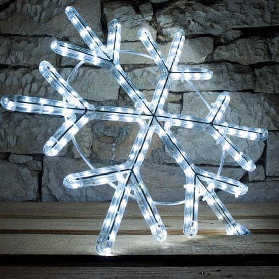 DecoLED DECOLED LED svetelná vločka na vrchol stromu, priemer. 60 cm ľadovo biela
