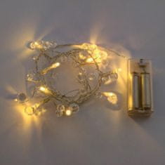 DecoLED DecoLED LED svetelná reťaz, teple biela, Číre kryštály, LED diódy