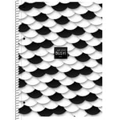 SHKOLYARYK SHKOLYARYK Dizajnový blok so špirálou A4+, 80 listov, linajkový, mix motívov, 104020012