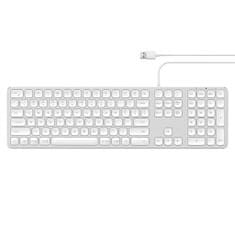Satechi Hliníková drôtová USB klávesnica pre Mac OS, strieborná