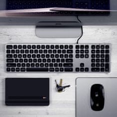 Satechi Hliníková drôtová USB klávesnica pre Mac OS, tmavosivá