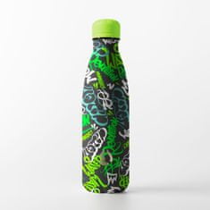 Water Revolution Nerezová Termo fľaša na pitie Fashion Graffiti zelená Potravinárska nerezová oceľ 18/8, 500 ml