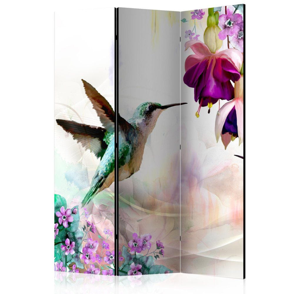 Artgeist Paraván - Kolibríky a kvety 135x172 plátno na drevenom ráme obojstranná potlač