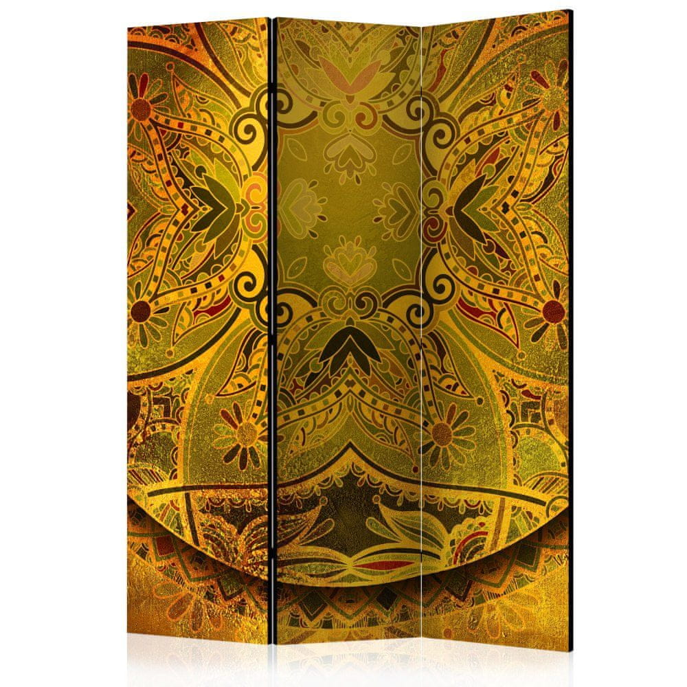 Artgeist Paraván - Mandala: Zlatá sila 135x172 plátno na drevenom ráme obojstranná potlač