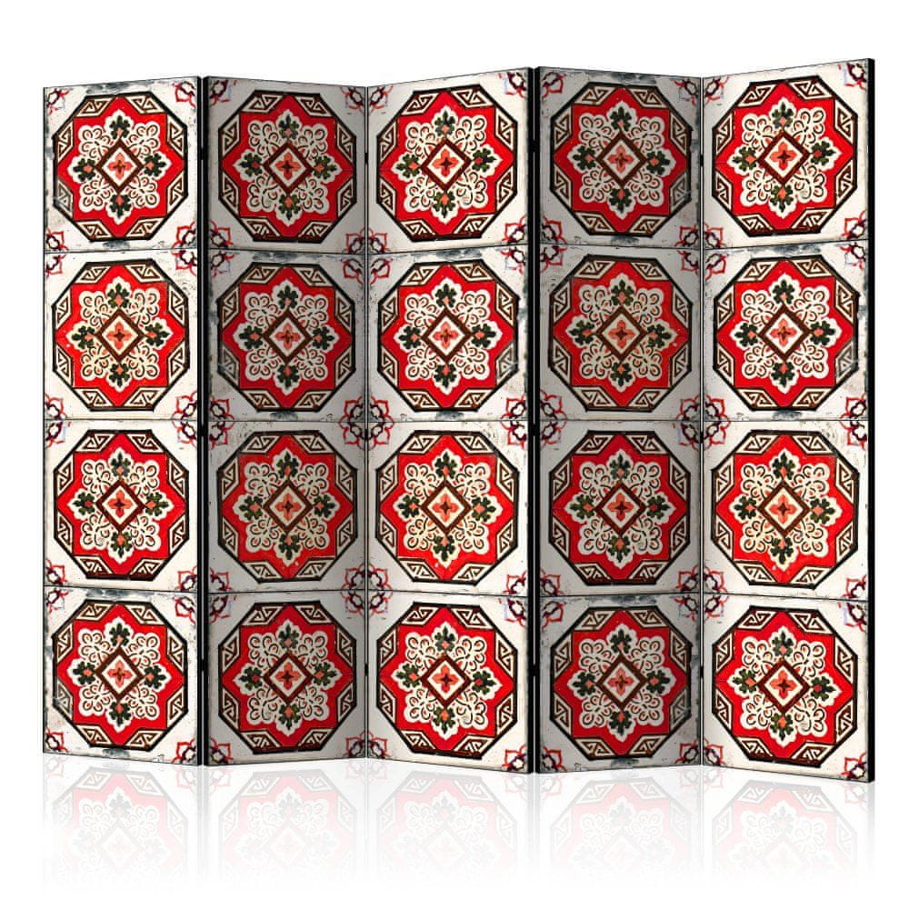 Artgeist Paraván - Tanec červenej línie II 225x172 plátno na drevenom ráme obojstranná potlač