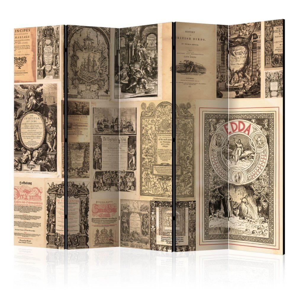 Artgeist Paraván - Historické knihy II 225x172 plátno na drevenom ráme obojstranná potlač