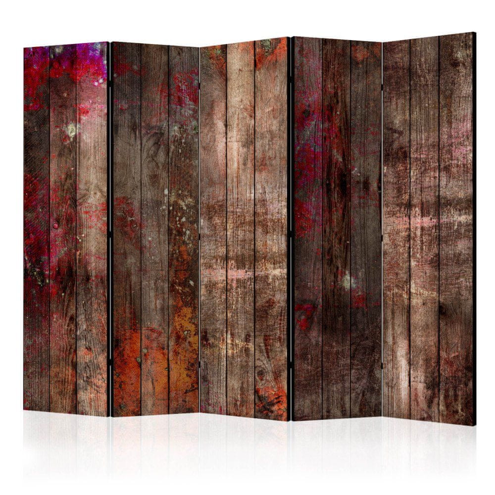 Artgeist Paraván - Farbené drevo II 225x172 plátno na drevenom ráme obojstranná potlač