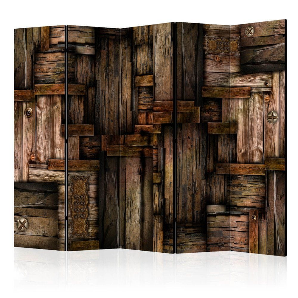 Artgeist Paraván - Drevené puzzle II 225x172 plátno na drevenom ráme obojstranná potlač