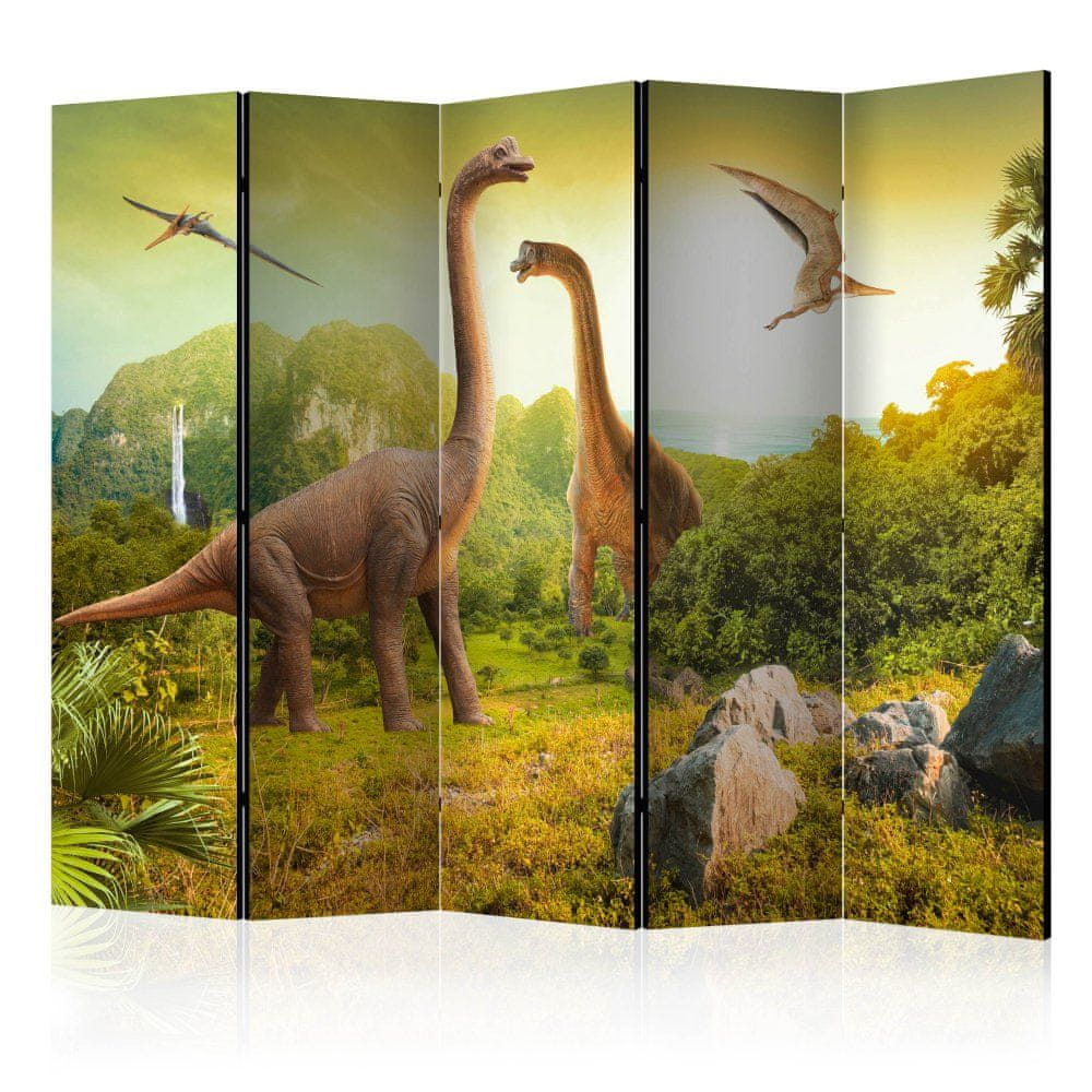 Artgeist Paraván - Dinosaury II 225x172 plátno na drevenom ráme obojstranná potlač