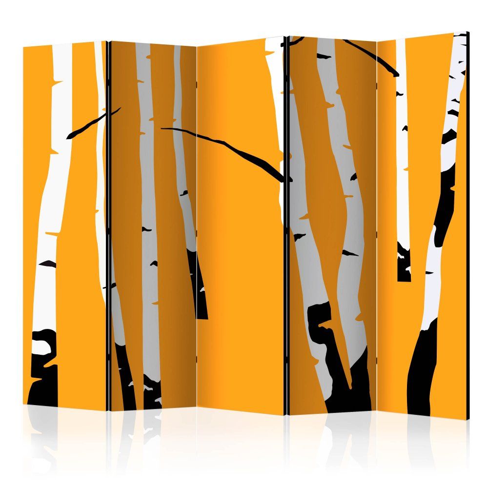 Artgeist Paraván - Brezy na oranžovom pozadí II 225x172 plátno na drevenom ráme obojstranná potlač
