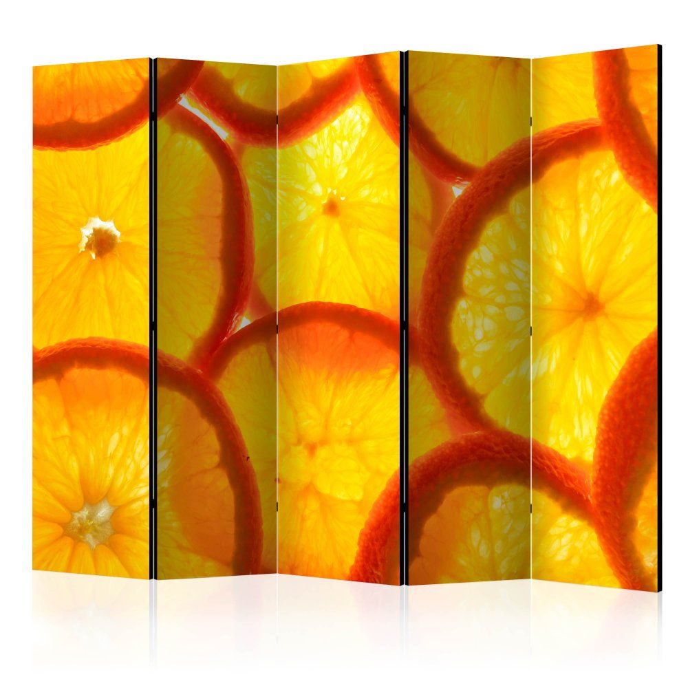 Artgeist Paraván - Plátky pomaranča II 225x172 plátno na drevenom ráme obojstranná potlač
