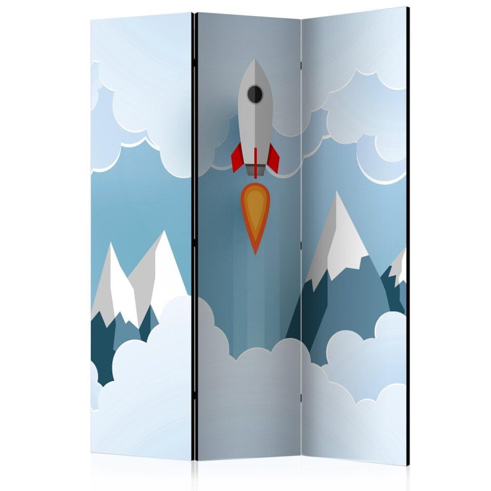 Artgeist Paraván - Raketa v oblakoch 135x172 plátno na drevenom ráme obojstranná potlač