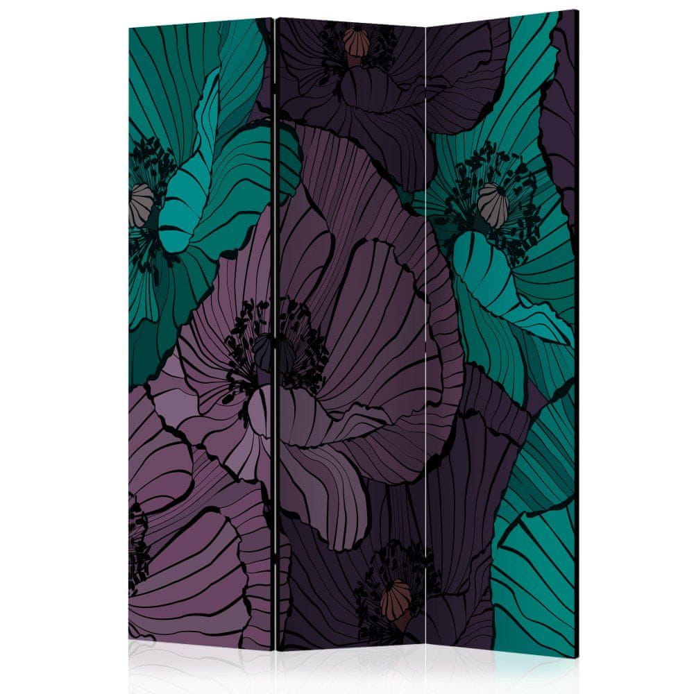 Artgeist Paraván - Kvetinový záhon 135x172 plátno na drevenom ráme obojstranná potlač