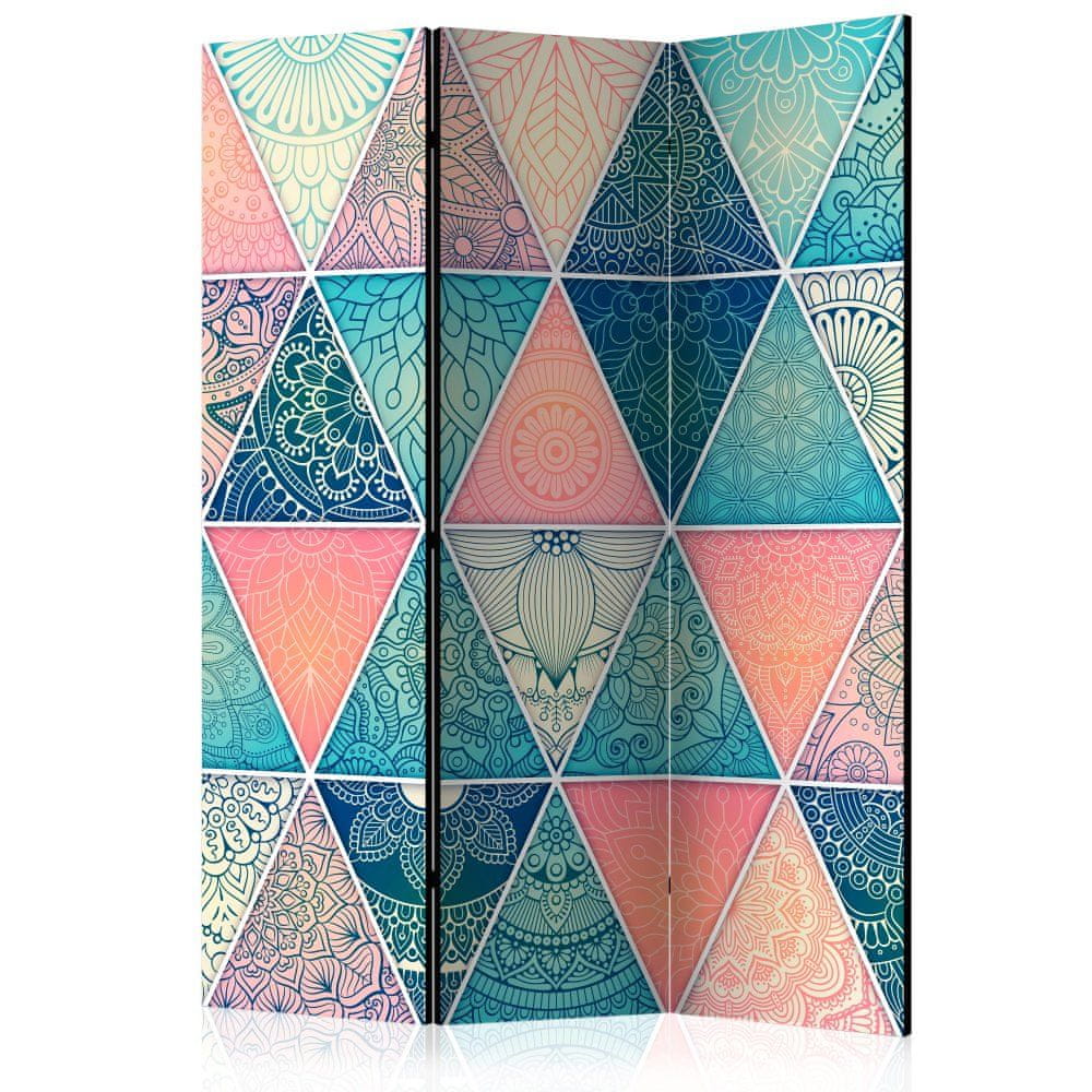 Artgeist Paraván - Orientálne trojuholníky 135x172 plátno na drevenom ráme obojstranná potlač