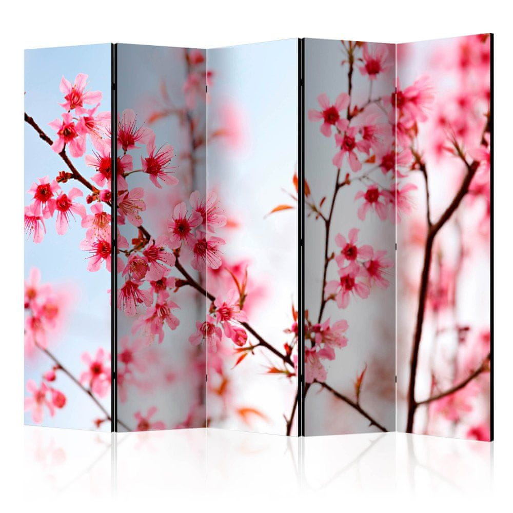 Artgeist Paraván - Symbol Japonska - kvety sakury II 225x172 plátno na drevenom ráme obojstranná potlač