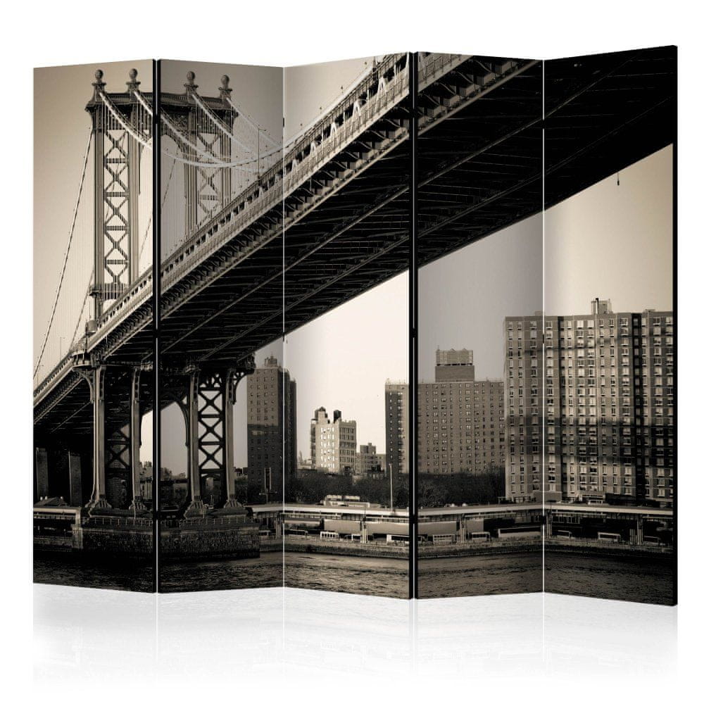 Artgeist Paraván - Manhattanský most, New York II 225x172 plátno na drevenom ráme obojstranná potlač
