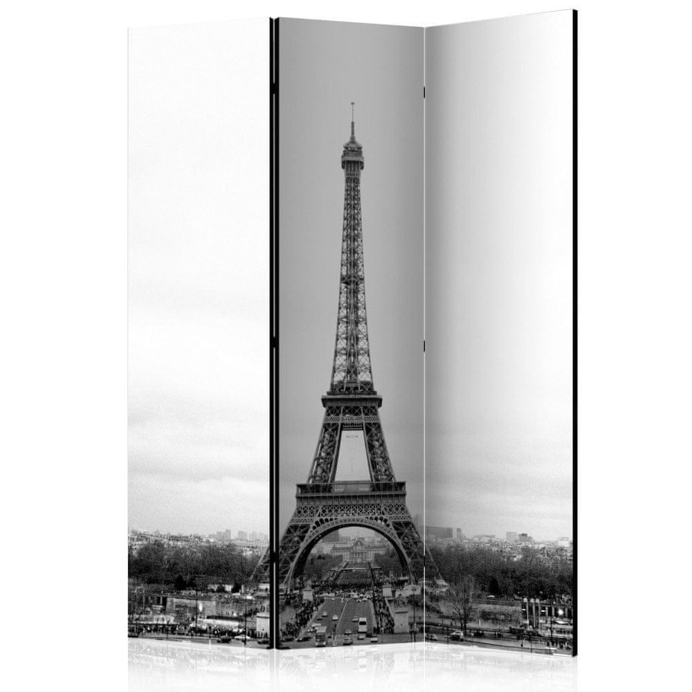 Artgeist Paraván - Paríž: čiernobiela fotografia 135x172 plátno na drevenom ráme obojstranná potlač