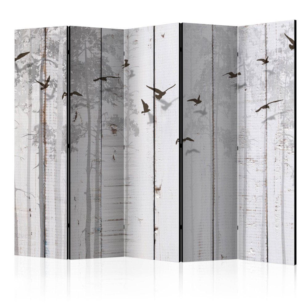 Artgeist Paraván - Vtáky na doskách II 225x172 plátno na drevenom ráme obojstranná potlač