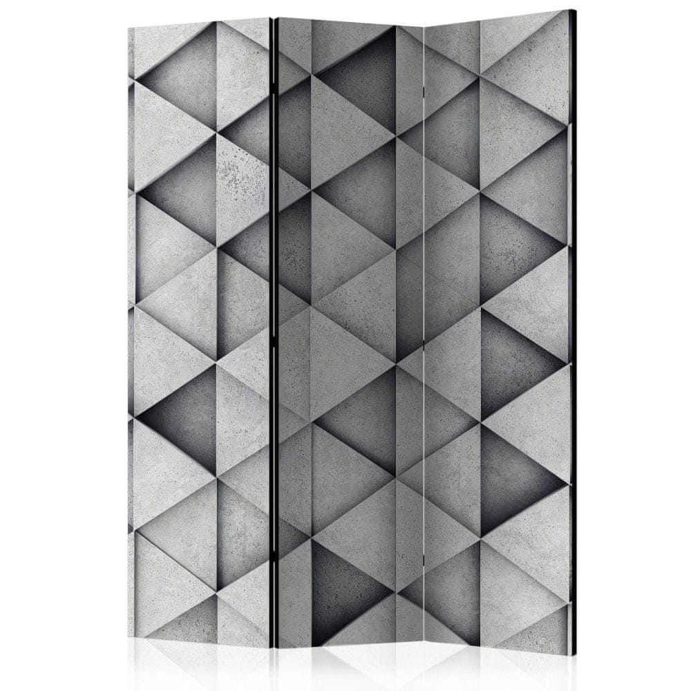 Artgeist Paraván - Sivé trojuholníky 135x172 plátno na drevenom ráme obojstranná potlač