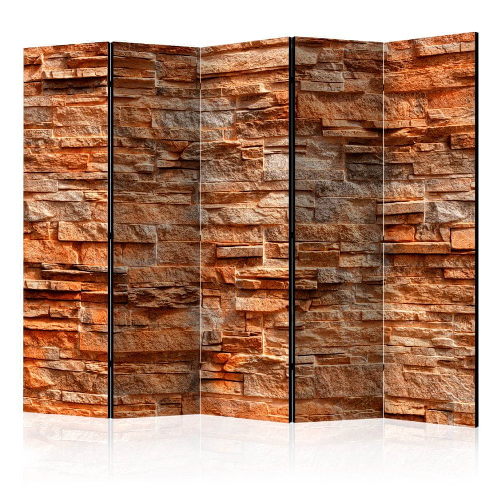 Artgeist Paraván - Oranžový kameň II 225x172 plátno na drevenom ráme obojstranná potlač