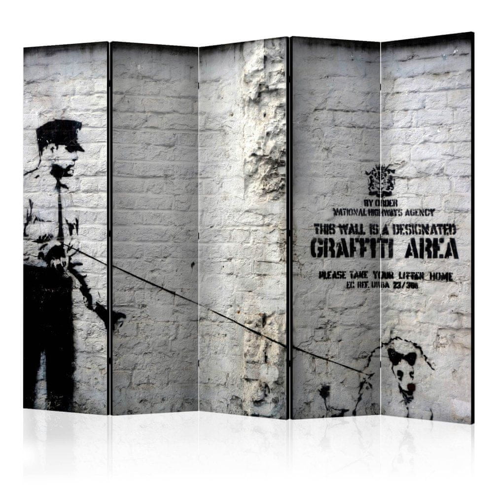 Artgeist Paraván - Banksy - oblasť graffiti II 225x172 plátno na drevenom ráme obojstranná potlač
