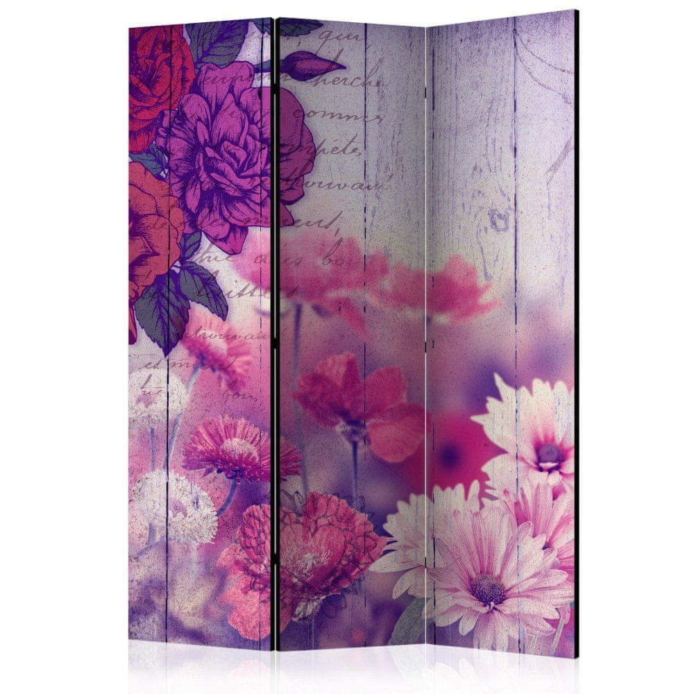 Artgeist Paraván - Spomienky na kvety 135x172 plátno na drevenom ráme obojstranná potlač