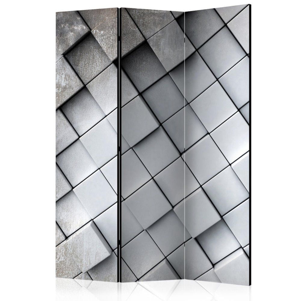 Artgeist Paraván - Sivé pozadie 3D 135x172 plátno na drevenom ráme obojstranná potlač