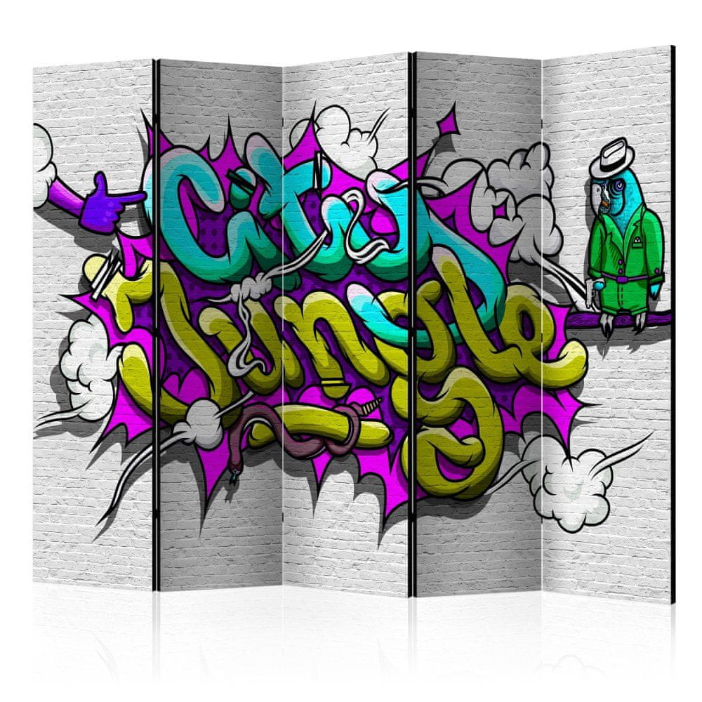 Artgeist Paraván - Mestská džungľa - Graffiti II 225x172 plátno na drevenom ráme obojstranná potlač