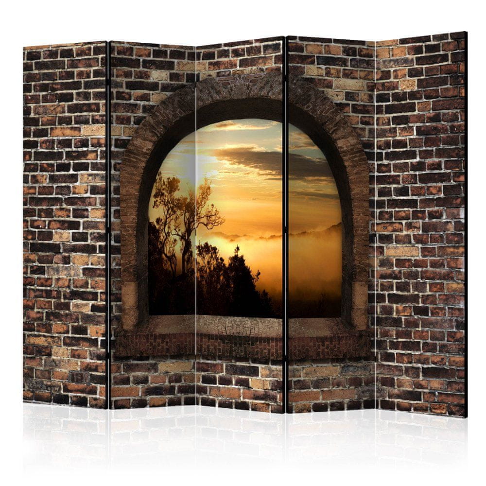 Artgeist Paraván - Kamenné okno: Ranná hmla II 225x172 plátno na drevenom ráme obojstranná potlač