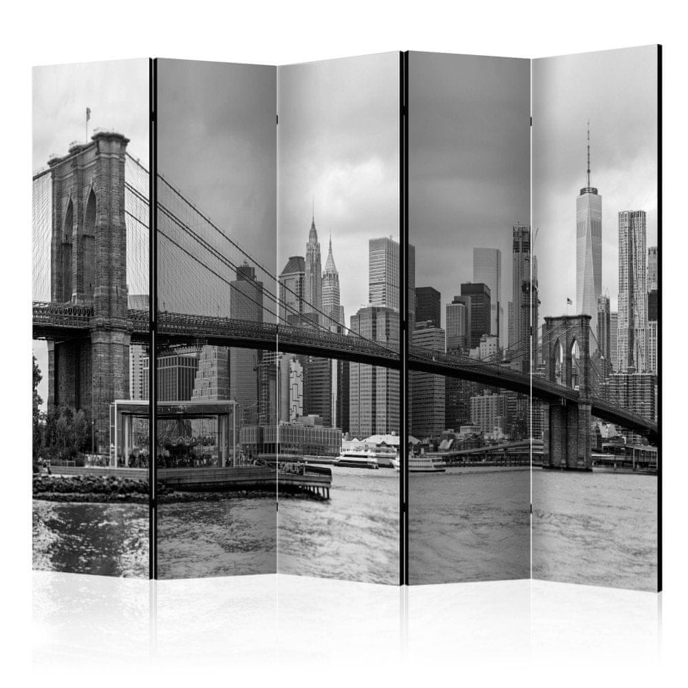 Artgeist Paraván - Cesta na Manhattan (čiernobiela) II 225x172 plátno na drevenom ráme obojstranná potlač