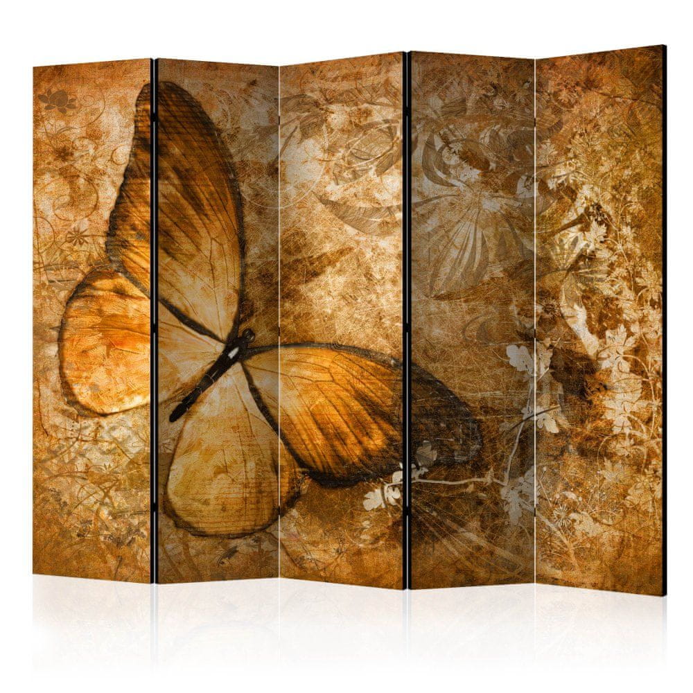 Artgeist Paraván - Motýľ (sépia) II 225x172 plátno na drevenom ráme obojstranná potlač