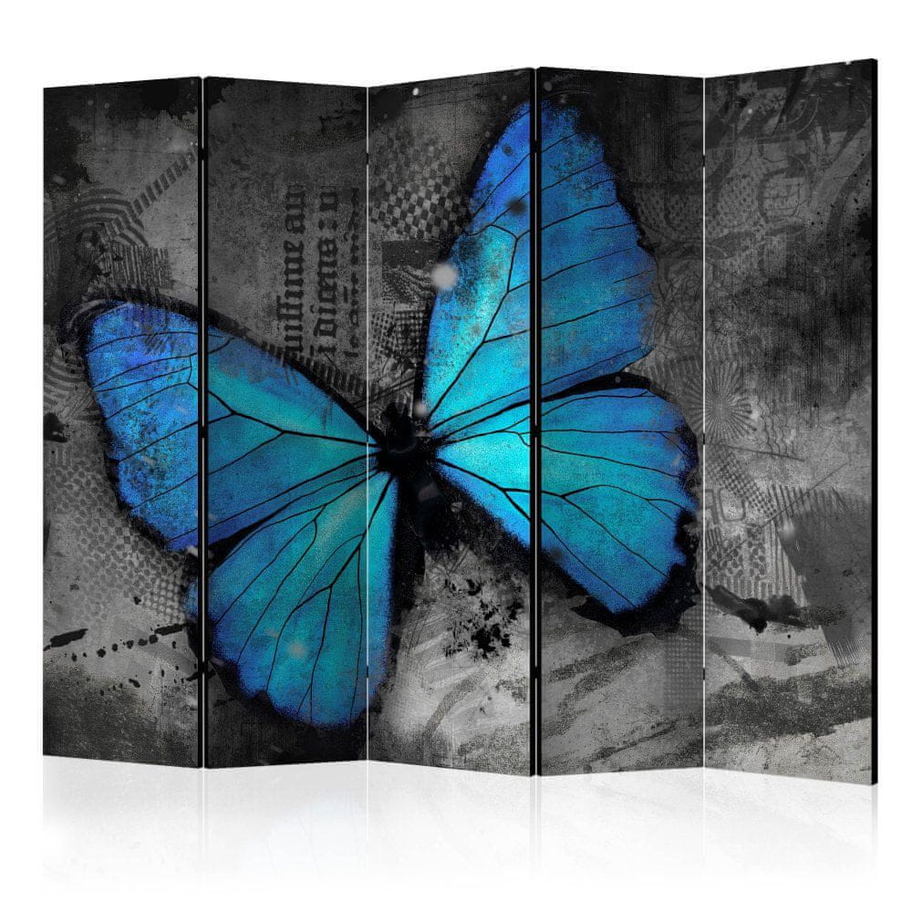 Artgeist Paraván - Modrý motýľ II 225x172 plátno na drevenom ráme obojstranná potlač