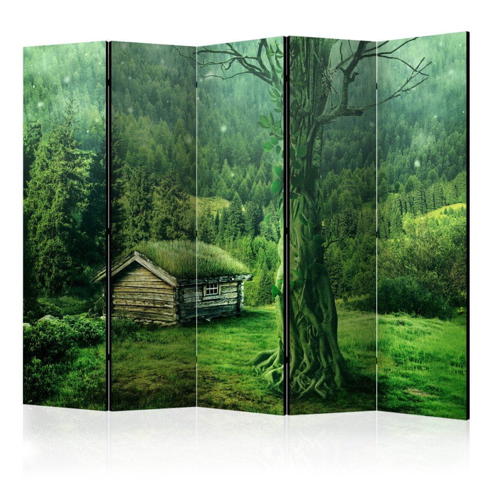 Artgeist Paraván - Zelené ústranie II 225x172 plátno na drevenom ráme obojstranná potlač