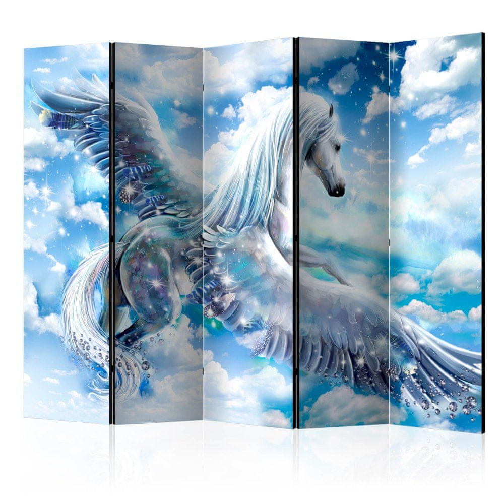 Artgeist Paraván - Pegasus (modrý) II 225x172 plátno na drevenom ráme obojstranná potlač