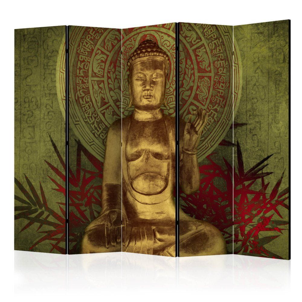 Artgeist Paraván - Zlatý Budha II 225x172 plátno na drevenom ráme obojstranná potlač