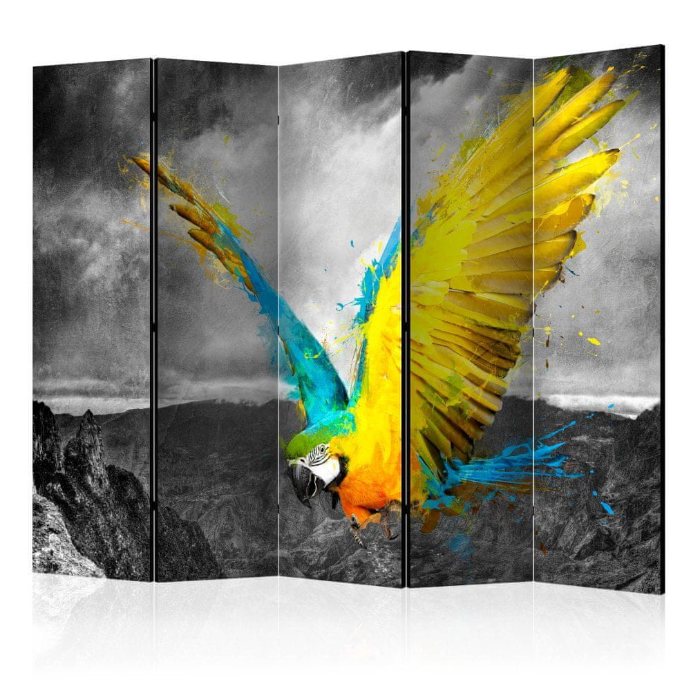 Artgeist Paraván - Exotický papagáj II 225x172 plátno na drevenom ráme obojstranná potlač