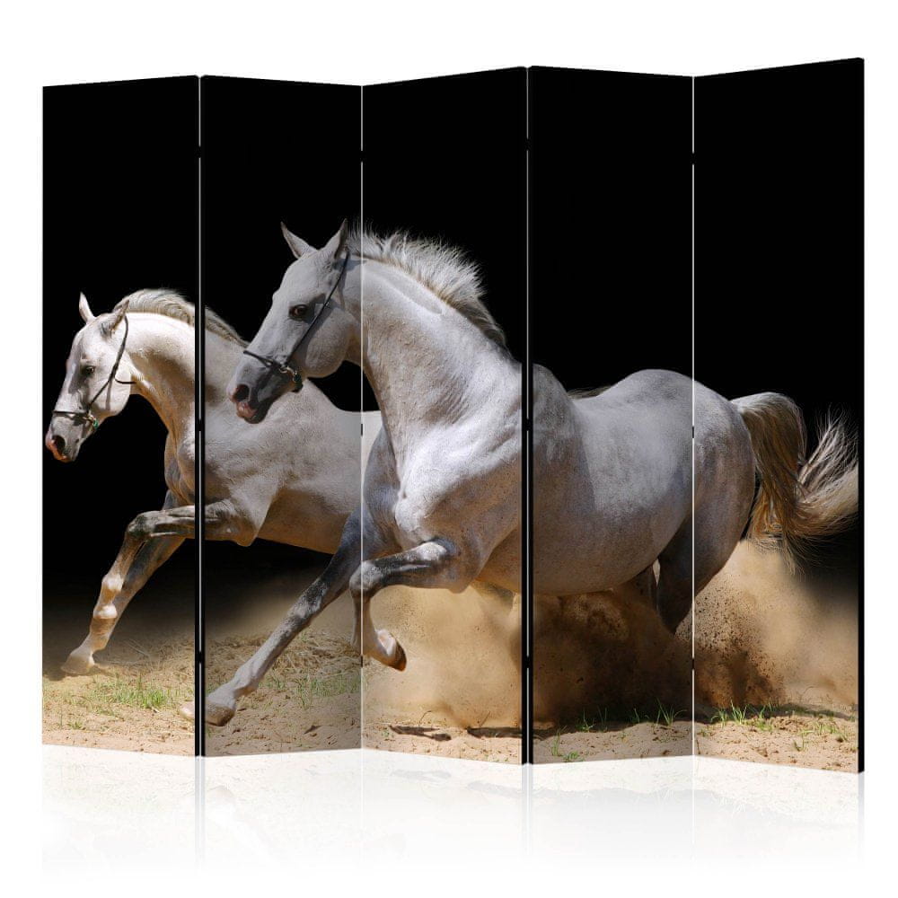 Artgeist Paraván - Cválajúce kone na piesku II 225x172 plátno na drevenom ráme obojstranná potlač