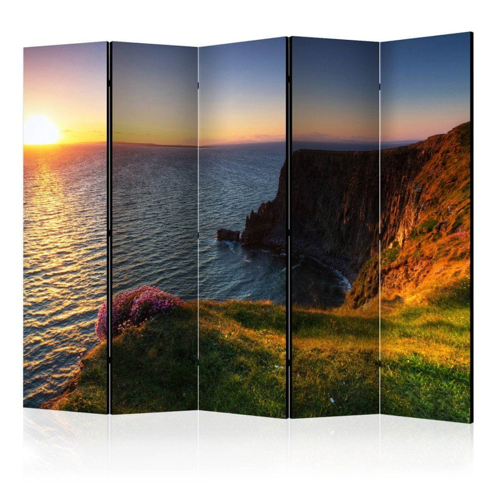 Artgeist Paraván - Západ slnka: Moherské útesy, Írsko II 225x172 plátno na drevenom ráme obojstranná potlač