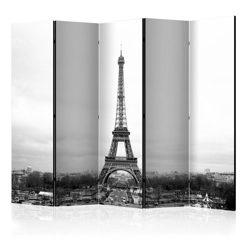 Artgeist Paraván - Paríž: čiernobiela fotografia III 225x172 plátno na drevenom ráme obojstranná potlač
